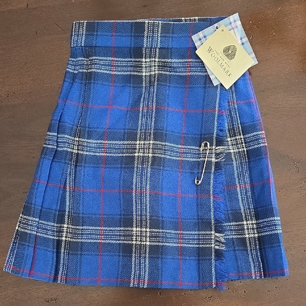 NWT Highland Home Industries Authentic Scottish Wool Tartan Kilt, Girls 5/6
